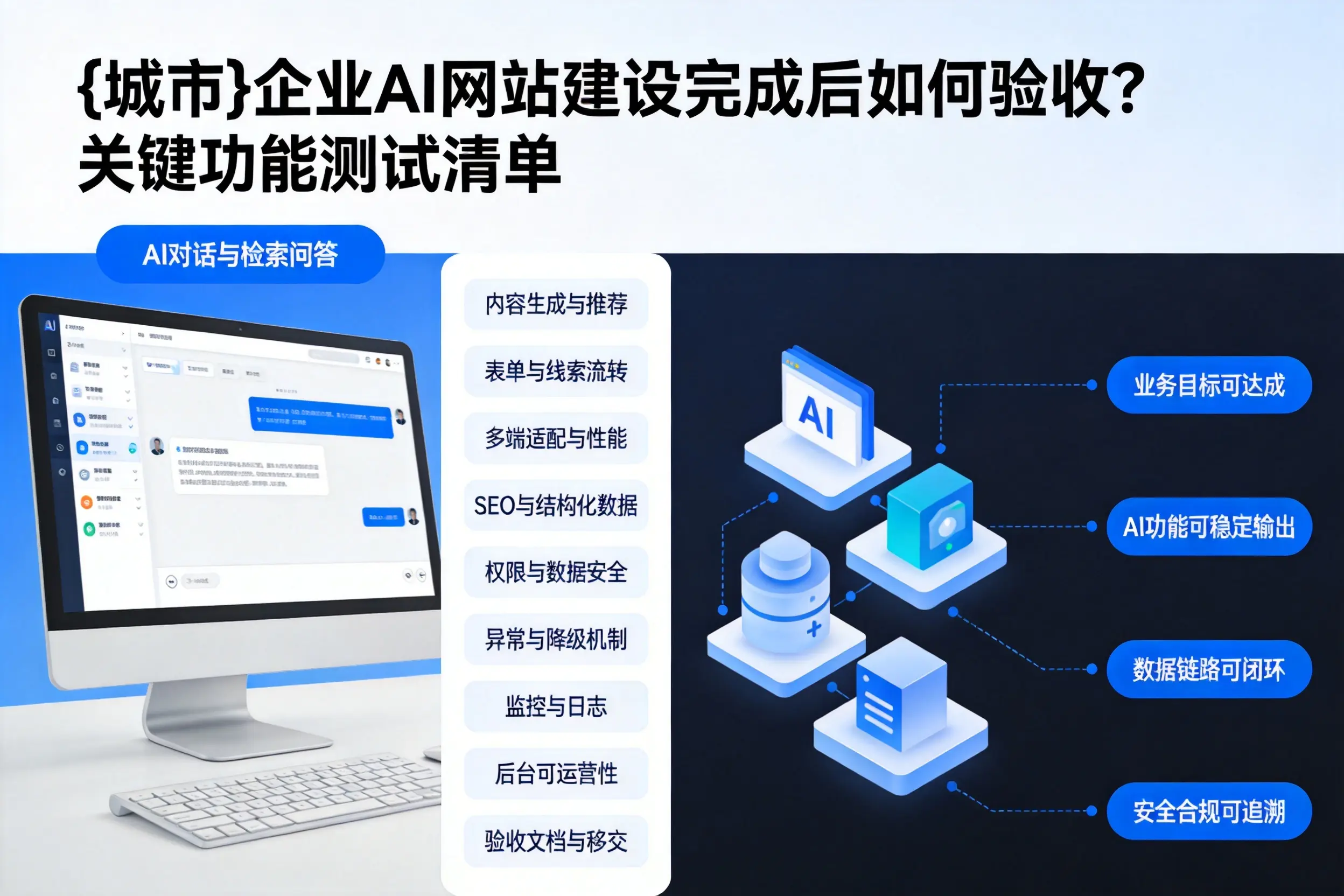 厦门企业AI网站建设完成后如何验收?关键功能测试清单