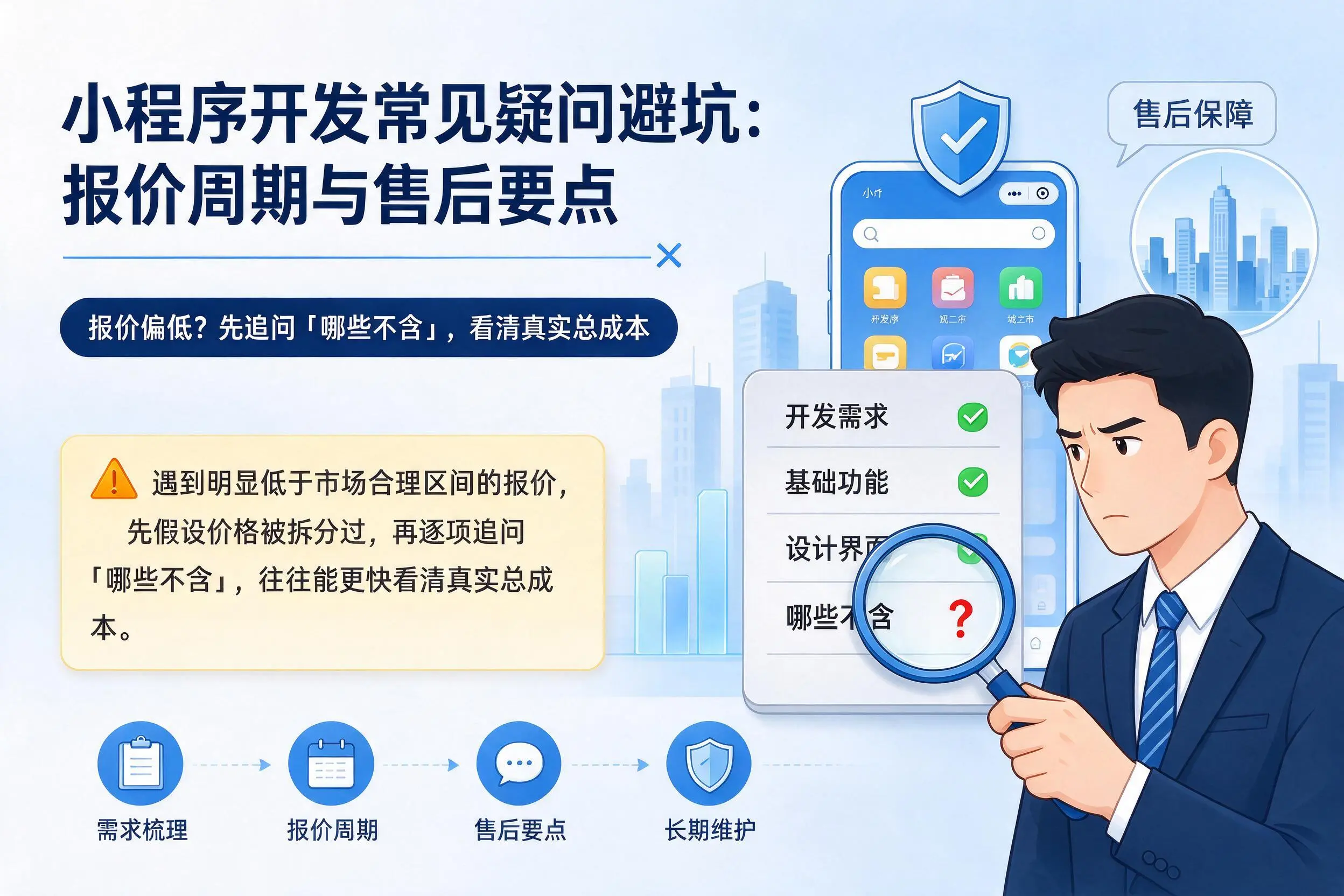 厦门小程序开发常见疑问避坑:报价周期与售后要点