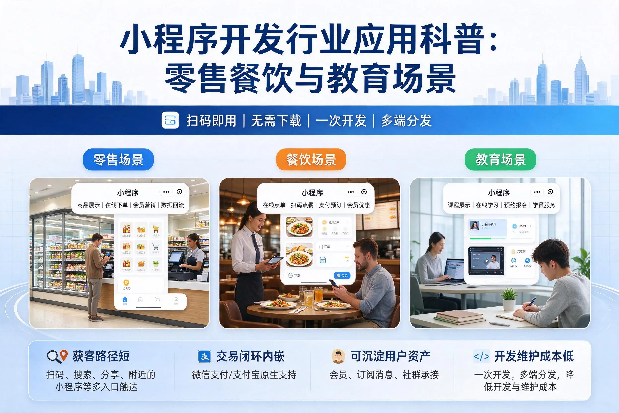 厦门小程序开发行业应用科普：零售餐饮与教育场景
