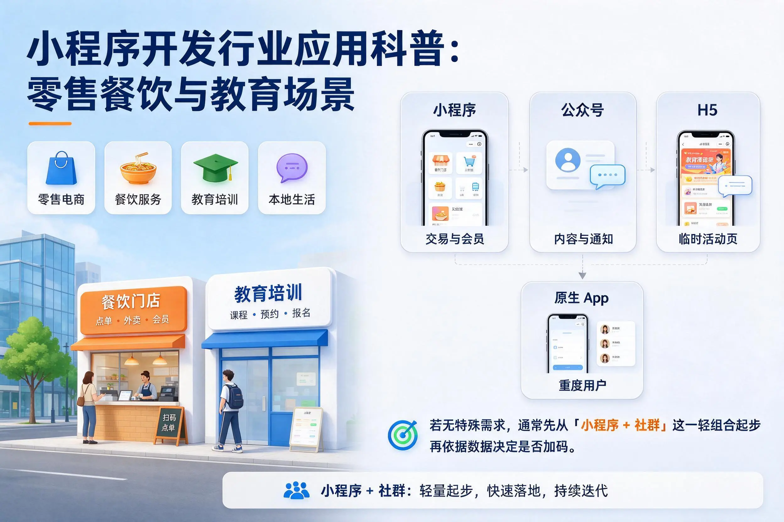 厦门小程序开发行业应用科普：零售餐饮与教育场景