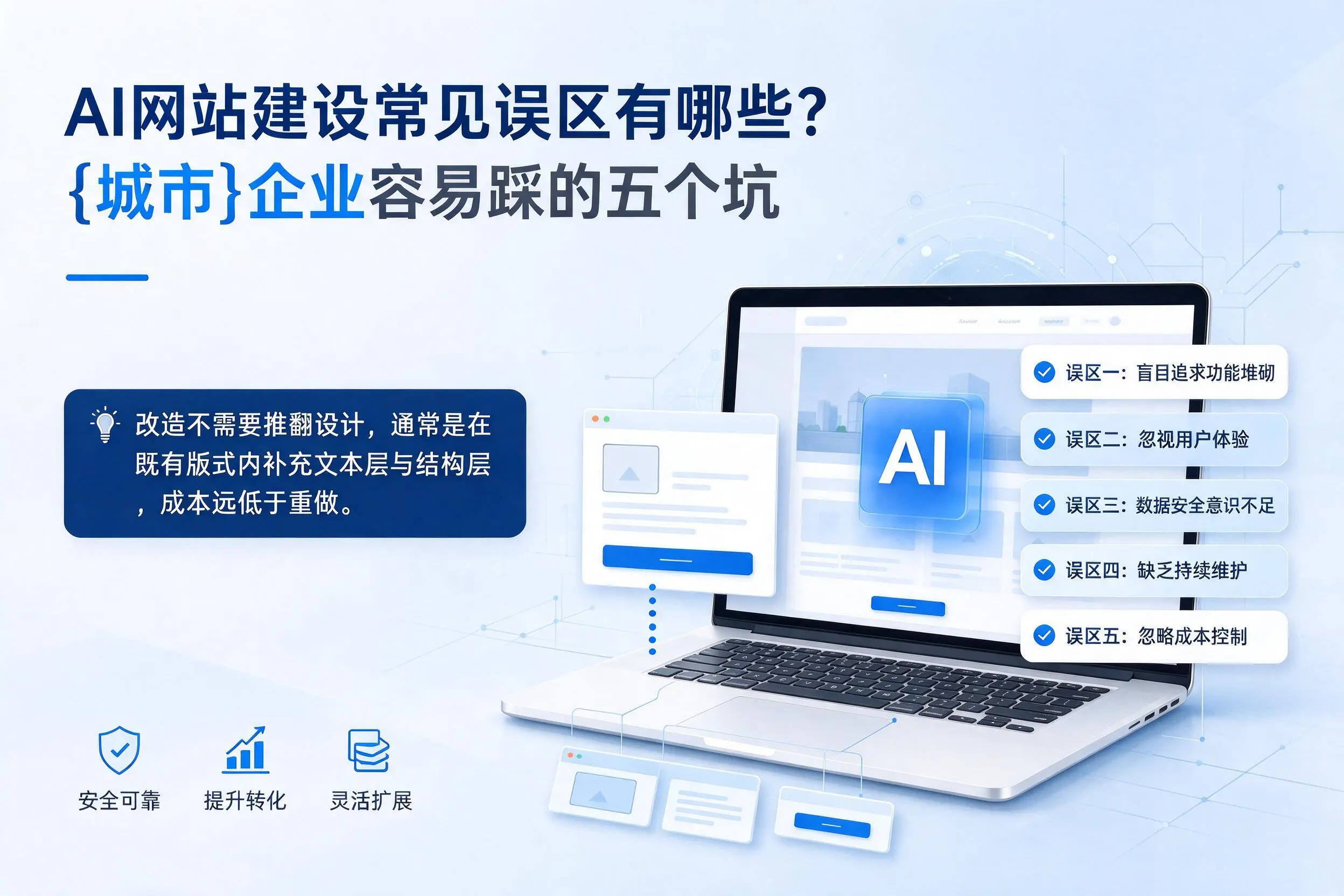 AI网站建设常见误区有哪些？厦门企业容易踩的五个坑