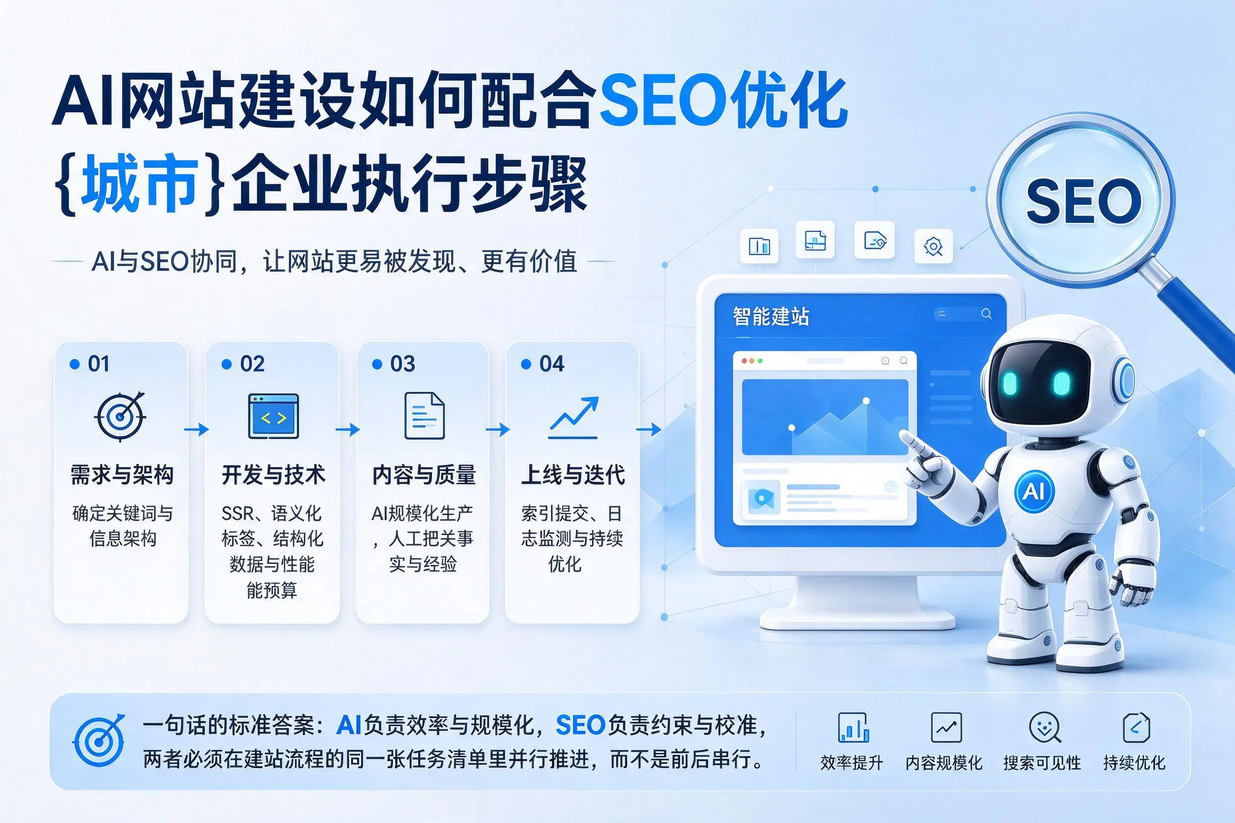AI网站建设如何配合SEO优化,厦门企业执行步骤