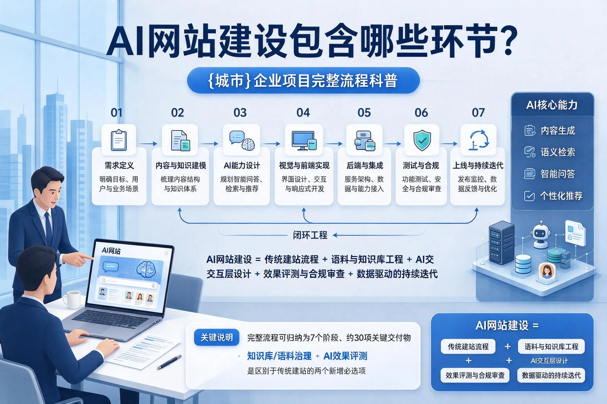 AI网站建设包含哪些环节?厦门企业项目完整流程科普