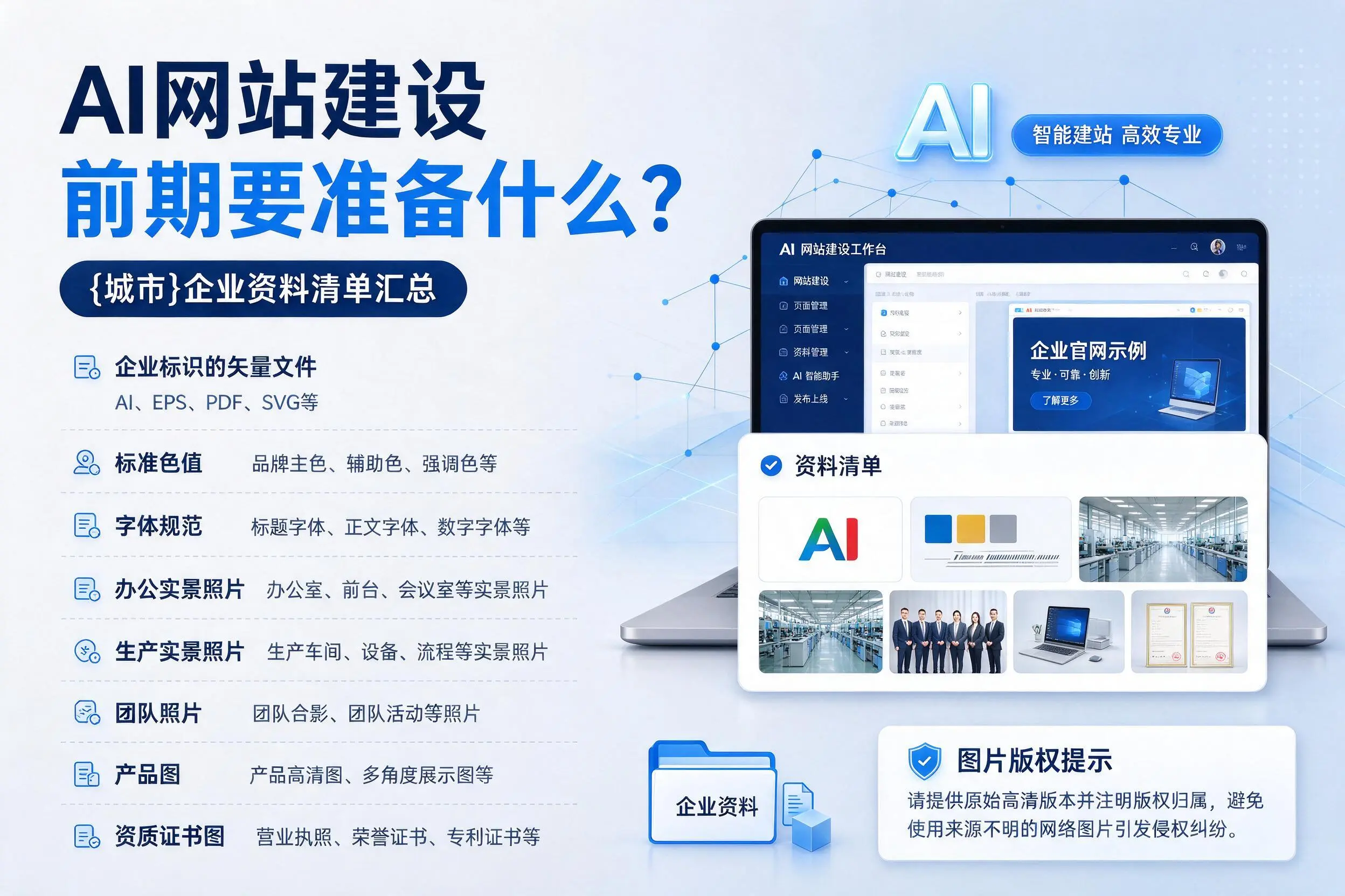 AI网站建设前期要准备什么?厦门企业资料清单汇总
