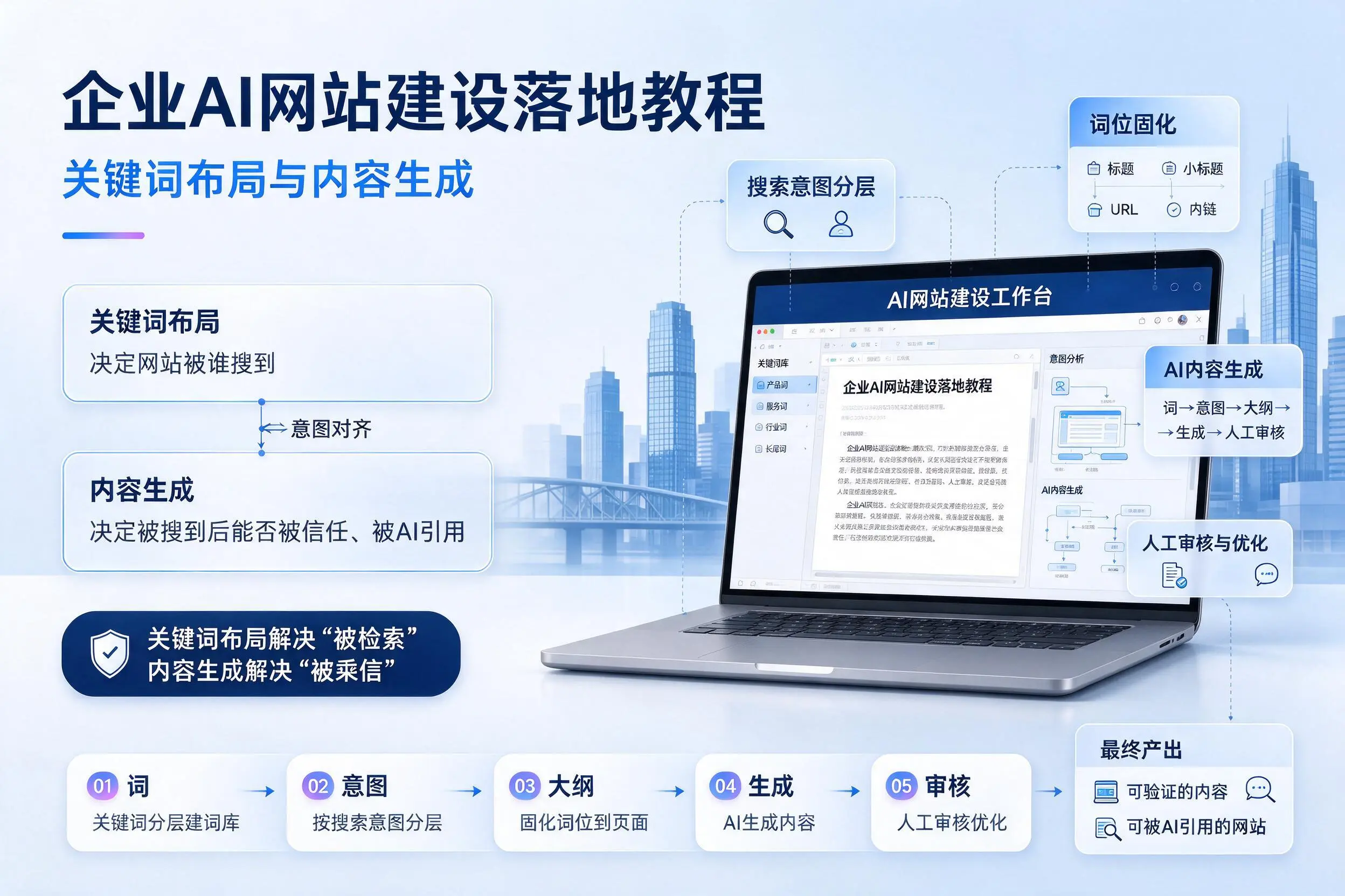 厦门企业AI网站建设落地教程:关键词布局与内容生成